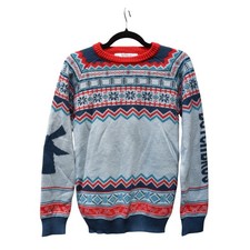DUTCH BROS COFFEE Sweater - Blue Crew Neck Knitted Winter Jumper - Adult Small