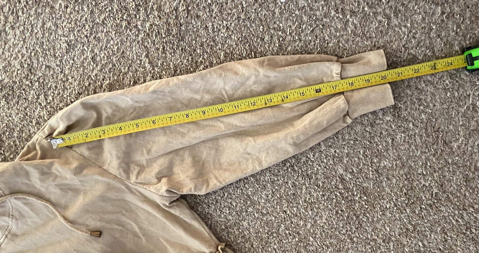 Solitaire Ravi Khosla Boho Ruffle Tiered Zip Hooded Jacket Tan Hand-made XL NWT