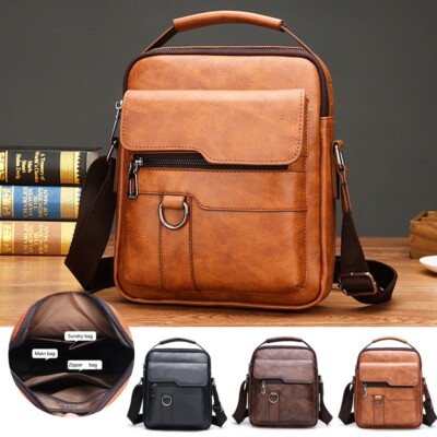 Men's Leather Handbag Shoulder Bag Business Briefcase