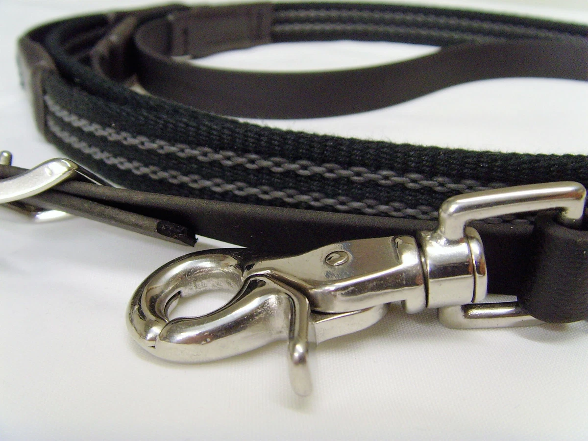 NEU! BIOTHANE Zügel REINS geschlossen - englisch - 19 mm - BLACK EDITION