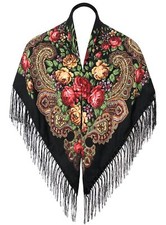 Russian Style Muffler Warm Scarf with Tassel Women's Traditional Scarf Wrap S...