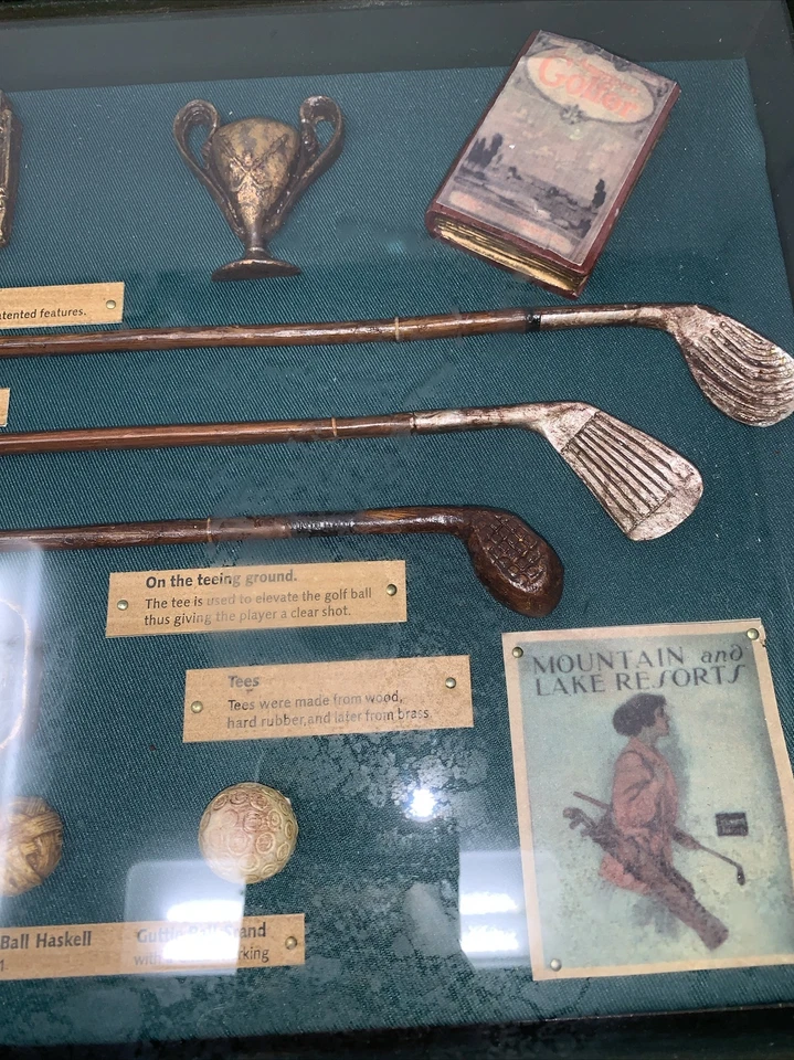 Vitrina de sombra de historia de golf con marco de madera collage de pared Bobby Jones Foto 4 de 4