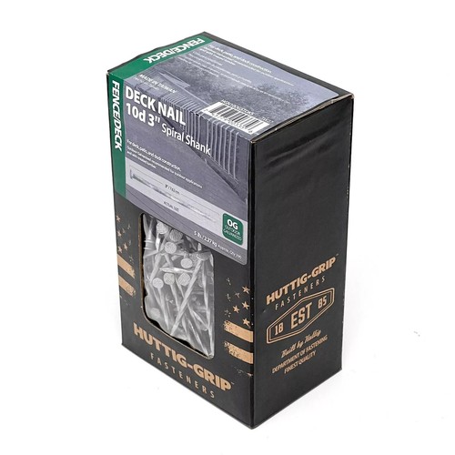 Huttig Grip 10d Wood Fence Deck Nail 3in HGN10OGSTDK5 Galvanized 5 lb 390 Nails - Picture 2 of 5