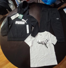 NWT PUMA Youth 3-piece Set, /Black/White Size-XXS 3/4