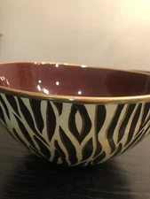 L’OBJET Large Decorative/leopard Porcelain Bowl. New Open Box - Made By Hand