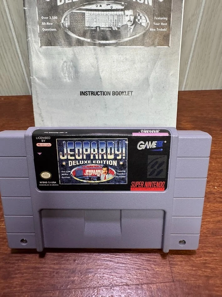 Super Nintendo JEOPARDY Deluxe Edition Game Cartridge with manual - Image 3 of 4