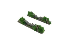 WWG Battle Bocage Damaged Wall Sections x 2 – 28mm WW2 Wargaming Terrain Model