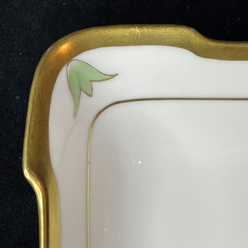 WA Pickard Art Nouveau HP Square Porcelain Candy Bonbon Dish MapleLeaf Mark 1918 - Picture 5 of 9