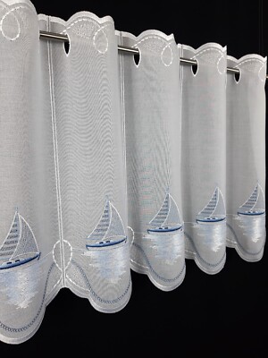 Maritime Scheibengardine Panneau Bistrogardine 30 45 oder 55 cm hoch