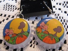 Halloween 1" Bottle Cap Images Earrings  Handcrafted   Gift Idea