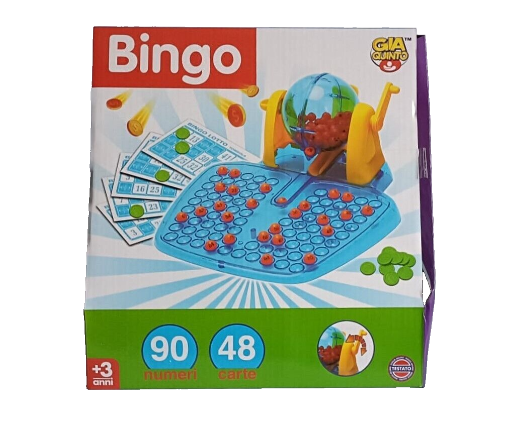 Giocattolo Bingo Tombola con 48 Cartelle e Sistema a Manovella
