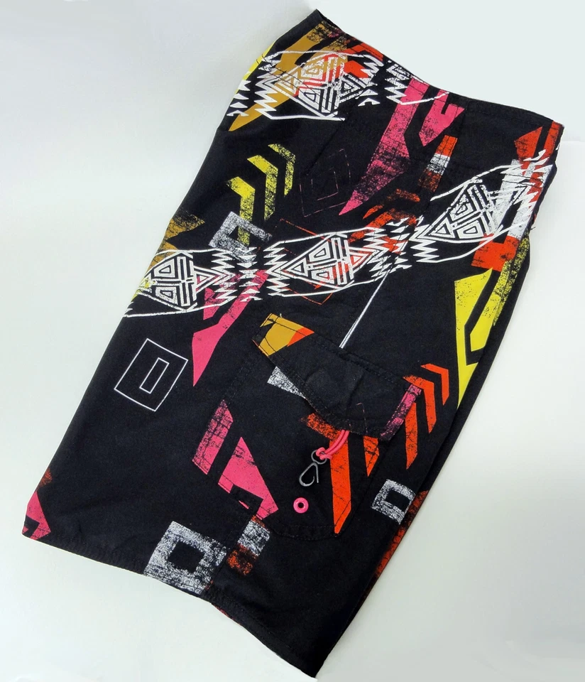 Hombres Body Guante Bañador Board Shorts Cordón Talla 30 Bolsillo Tribal Tiki Foto 4 de 4