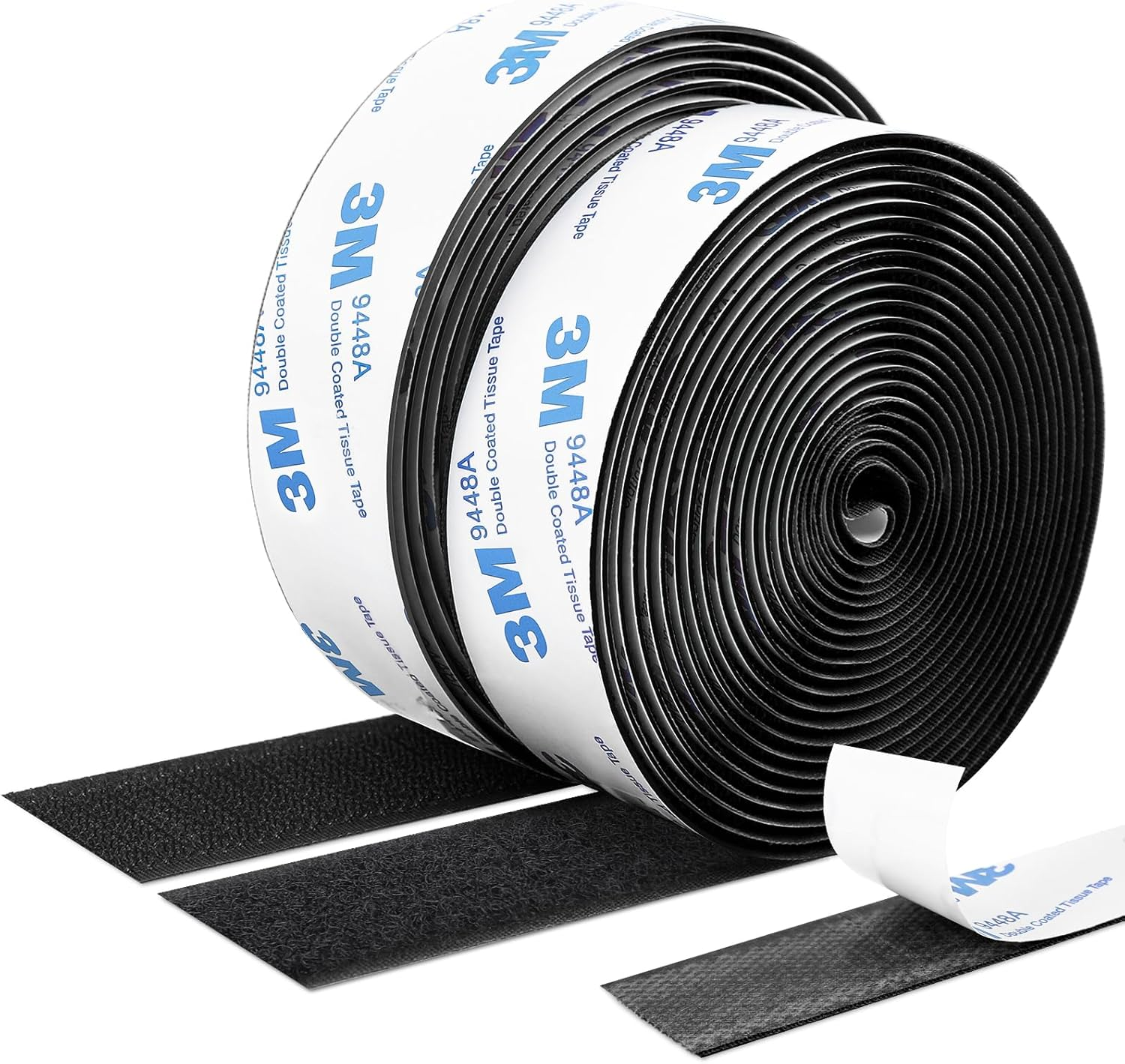 12Ft Heavy Duty 1 Inch Double-Sided Hook and Loop Tape Strong Adhesive Strips