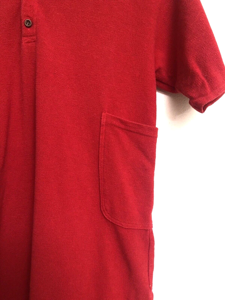 KAPITAL маленький рубашка-поло хлопок BRW однотонный красный короткие Японии винтажный джинсовой ткани - Изображение 2 из 4