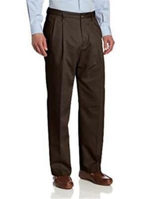 NEW MENS HAGGAR GENUINE KHAKI FLAT CLASSIC FIT BEAN BROWN DRESS PANTS 32 X  32 | eBay