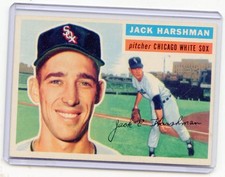 1956 TOPPS #29 JACK HARSHMAN, GRAY BACK, CHICAGO WHITE SOX 060417