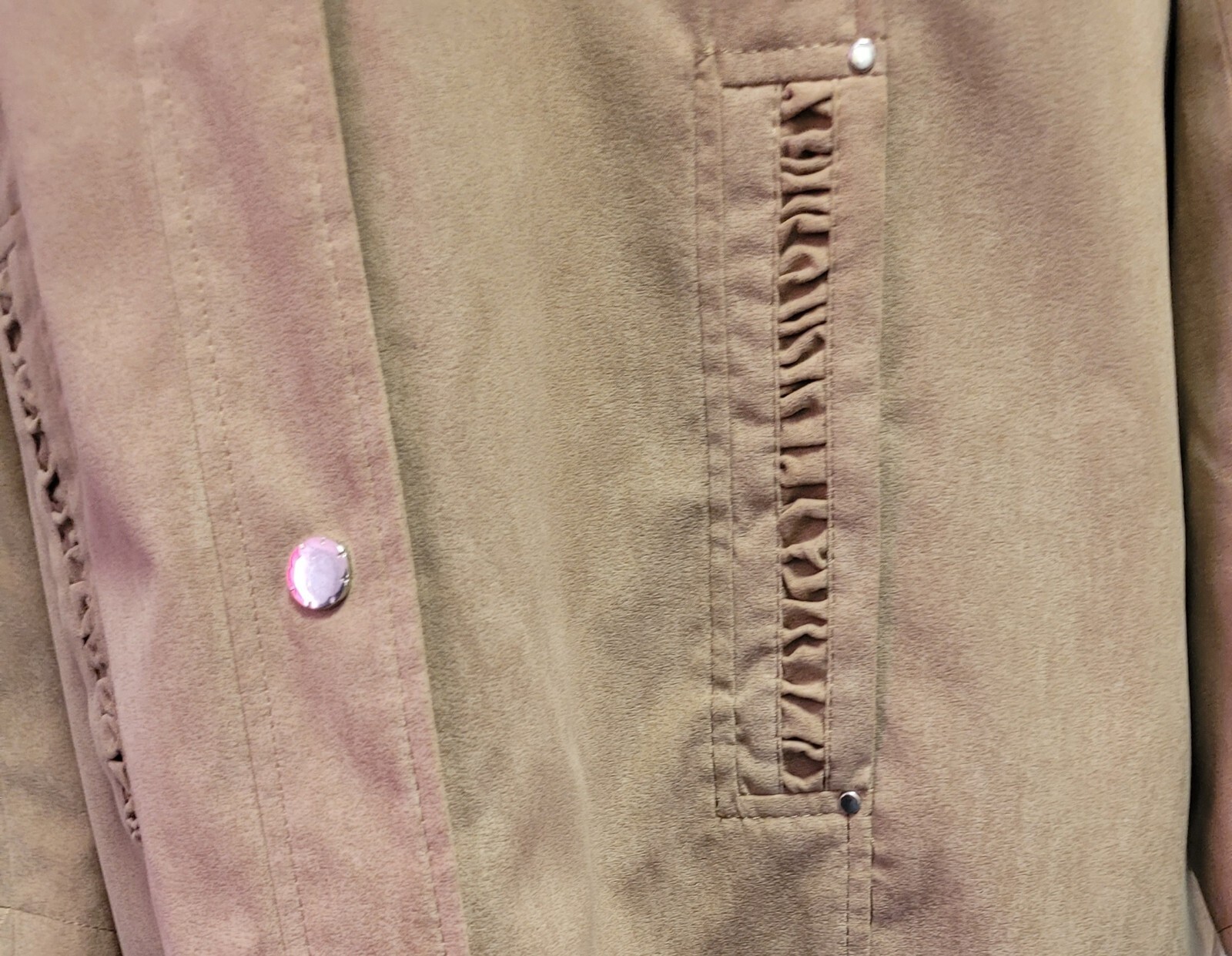 EWM Jacket UK16 Beige Mid-Length Pockets Lined Pre-Owned image 4