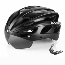 RockBros Bike Helmet With Goggle Visor Lightweight Open Face Road MTB Cycling