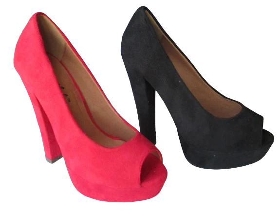 Bonnibel Peep Toe Platform Shoes Pumps 5" Heel 1" Platform Suede Texture Tisha-2