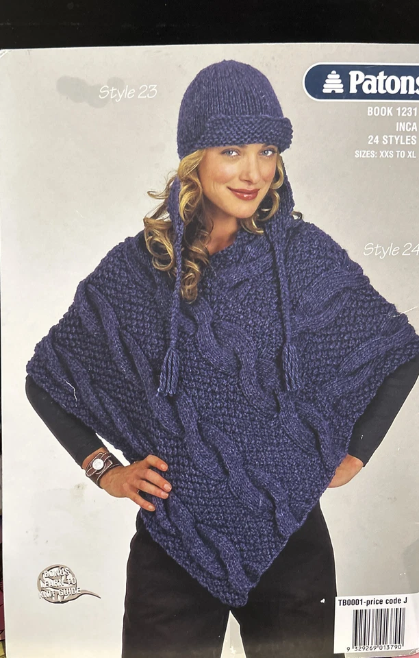 Patons Knitting Pattern Book 1231 ~ Inca ~ Women's Jackets Jumpers Beanies   - Image 2 of 4