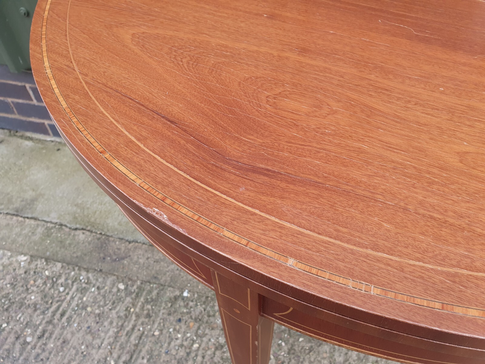 Antique Solid Wood Inlaid Folding Games Table!! eBay