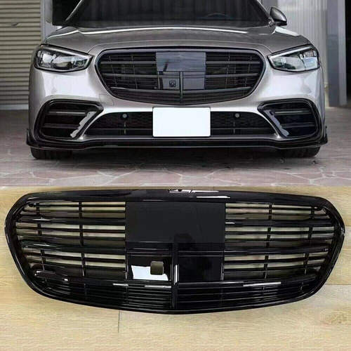 For 2021+ Mercedes-Benz W223 S450 S500 S580 Black Front Facelift Grill Body - Picture 1 of 6