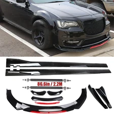 For Chrysler 300 SRT Front Bumper Lip Splitter Spoiler Side Skirt Glossy F