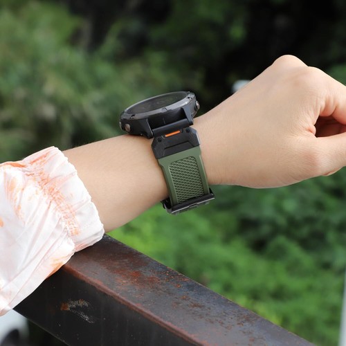 Correa de silicona táctica QuickFit de 22 mm banda impermeable para Garmin Fenix 7 Pro/6/5 - Imagen 20 de 56