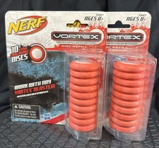 2 Nerf Vortex Refill Packs Of 10 discs- Orange - NEW
