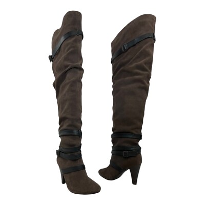 COLIN STUART Womens 10B 10 B Suede Leather Boots Slouchy Over The Knee 273142