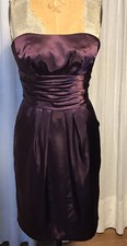 Davids Bridal Womens Deep plum Shirt Strapless Dress Sz 4 pre-owned