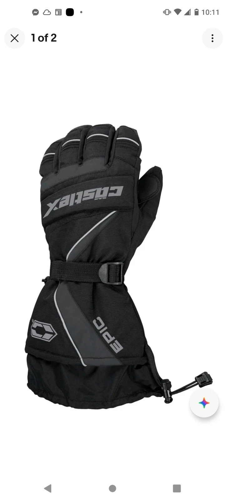 Castle X Epic Mens Snowmobile Gloves Gray
