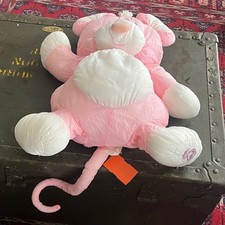 Vintage Fisher Price Large Pink Plush Animal Baby Soft Stuffed Elephant/Bear