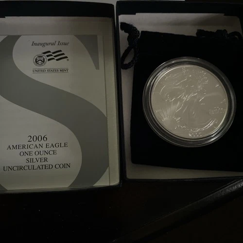 2006-W American Silver Eagle Burnished 1 oz .999 US Mint $1 Coin OGP & COA