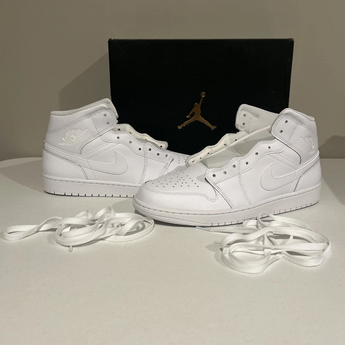 Jordan 1 Mid Triple White | eBay