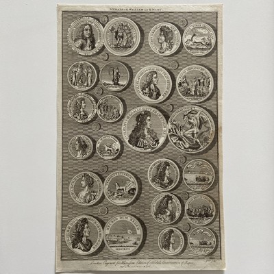 Antiker königlicher Stich - Medaillen von König Wilhelm III Queen Mary II 18. Jh.