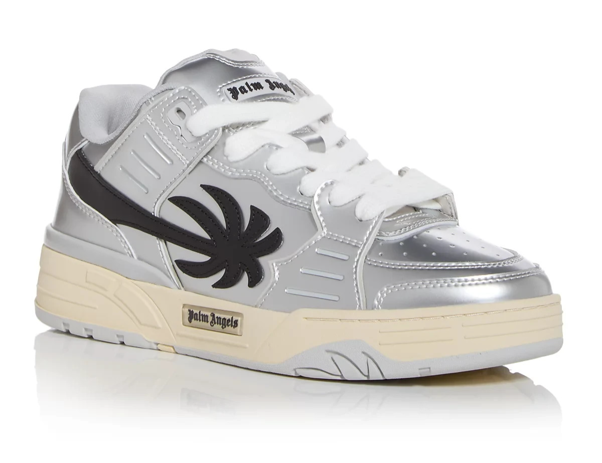 Palm Angels 下のみ Palm Angels Z5404 Men's Silver Venice Low Top Sneakers Size EU 42