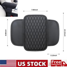 Car Center Console Arm Rest Cover Pu Leather Armrest Cushion With Storage Pocket