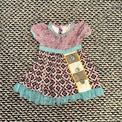 Matilda Jane Purple Blue Dress Out Of The Way Once Upon A Time Tulle 3-6M Stain