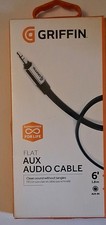 Griffin Flat AUX Audio Cable 6Ft Black 3.5mm