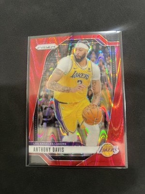 2024-25 Panini Prizm [Red Seismic Wave /299] - Anthony Davis #195 - Lakers