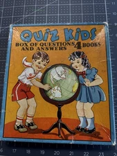 VINTAGE Quiz Kids Box of Questions with 4 Books, Saalfield Publishing, 1941