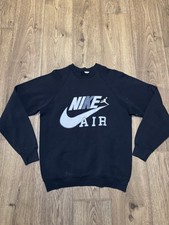 Vintage 80  s 90  s Nike Air Crewneck Sweater Size M-L Faded Black Bootleg