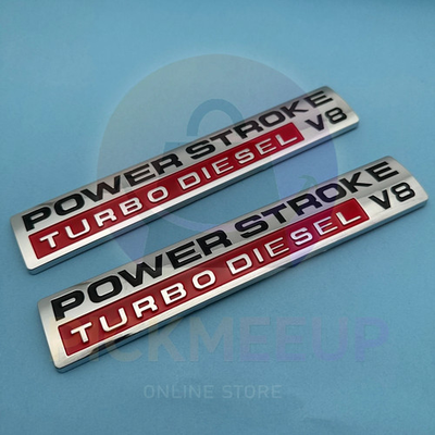 #ad 2pc For 2005 2010 POWER STROKE Turbo DIESEL V8 Door Fender Emblem Badge Chrome $24.99