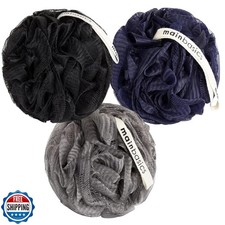 MainBasics Bath Shower Loofah Sponge Pouf Body Scrubber Exfoliator Body Wash