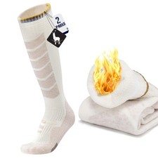 Alpaca Wool Ski Socks 2Pair Knee High Thermal Warm Winter Thick Cushion Compr...