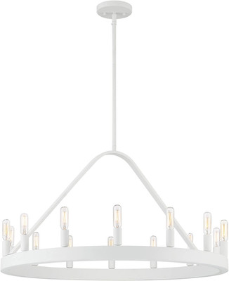 Elegant Matte White 14-Light Carousel Chandelier - D254C-14CH-MW