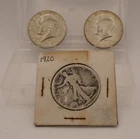 1920 P Walking Liberty Half Dollar & Two 1967 Kennedy Half Dollars, USA