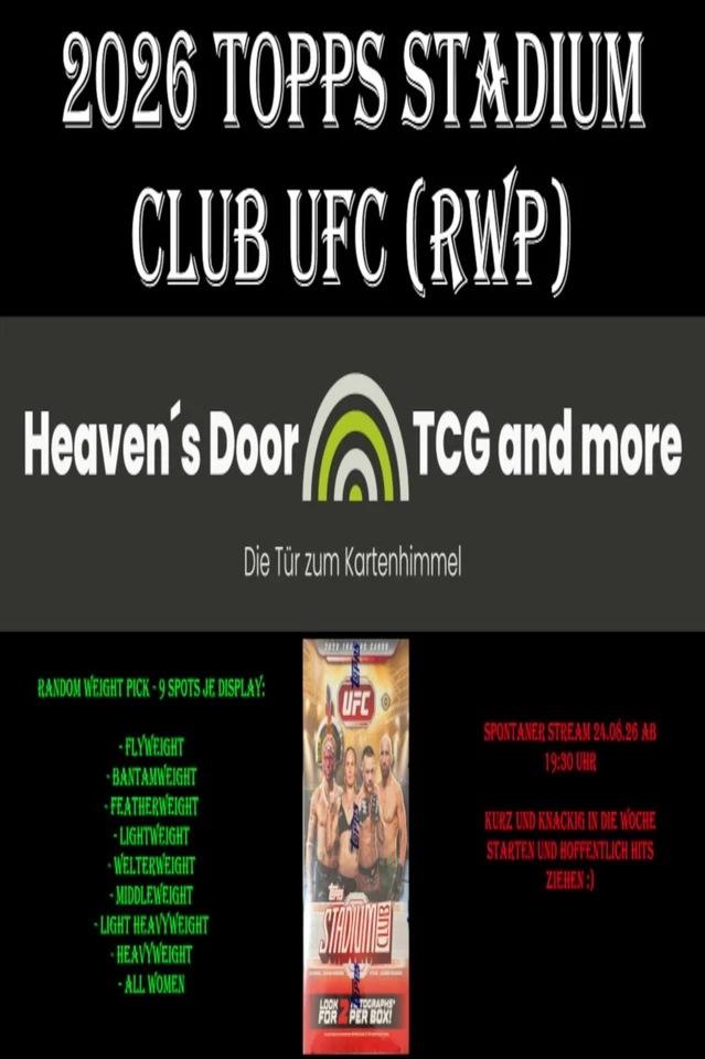 2026 Topps Stadium Club UFC - Random Weight Pick