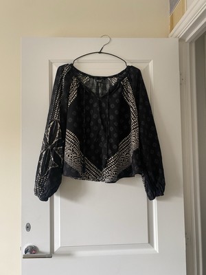 Next Petite Women's Black Cotton Top Size UK 6P